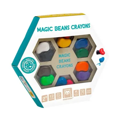 Crayons en forme de haricots, 12 couleurs dès 2 ans