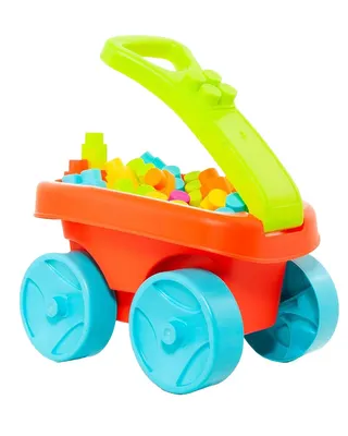 Wagon Molto rouge à poignée pliable et 20 blocs 12M+