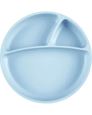 Assiette bébé bleue à ventouse pour repas séparés, dès 6 mois