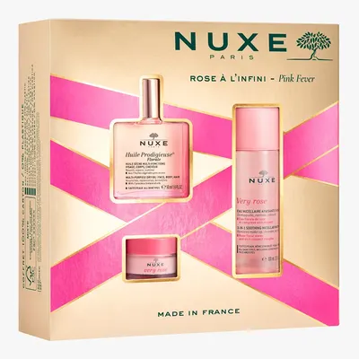 Trio NUXE pour le visage : huile florale, eau micellaire et baume lèvres