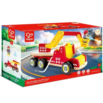 Camion de pompiers Hape avec échelle extensible et sirène, 2-8 ans