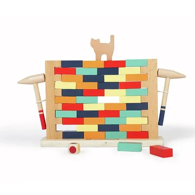 Le chat perché : jeu de blocs d’adresse en bois dès 3 ans
