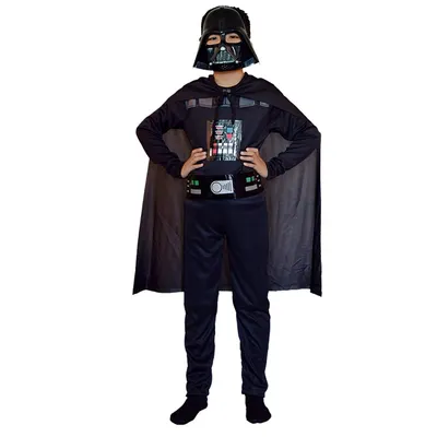 Tenue Dark Vador pour enfant avec cape et demi-masque
