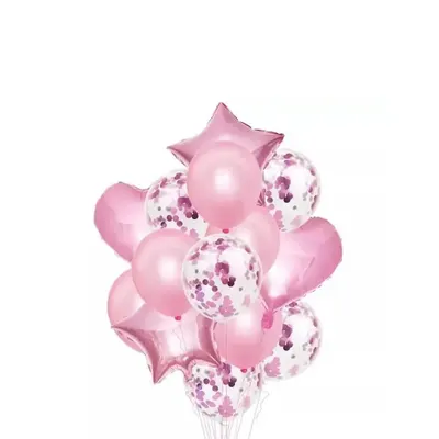 Nuée rose de 14 ballons pour vos célébrations