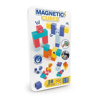 Cubes magnétiques à visages, 28 pièces pour créer dès 3 ans