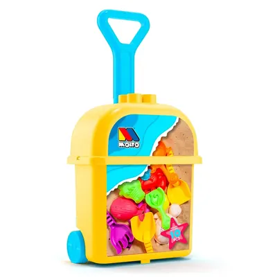 Kit de plage Molto en chariot jaune, 10 accessoires dès 12 mois