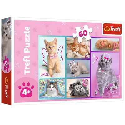Les chatons en mosaïque — puzzle Trefl 60 pièces