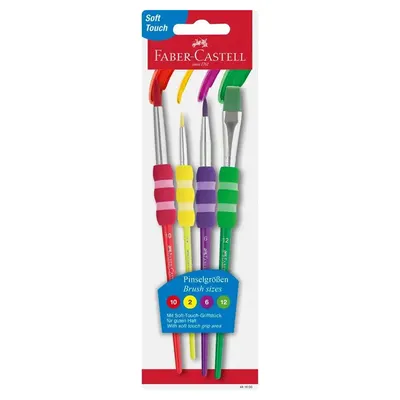 Lot de 4 pinceaux Soft Touch pour activités créatives