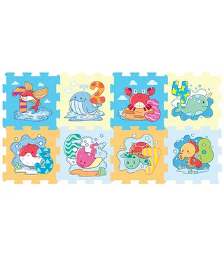 Tapis puzzle sous-marin à 8 dalles avec chiffres