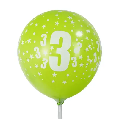 Ballons vert citron chiffre 3, lot de 6