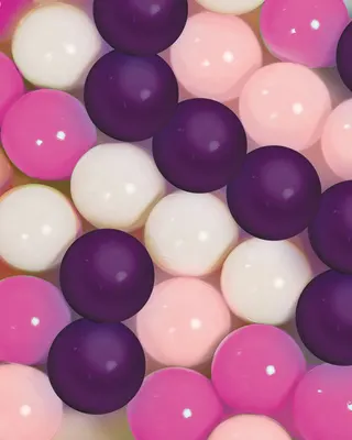 Lot de 60 balles de jeu aux tons violet, rose et blanc