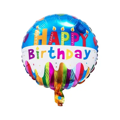Ballon rond d’anniversaire aux lettres multicolores, 42 cm