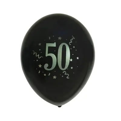 Ballons d’anniversaire 50 en latex, lot de 8