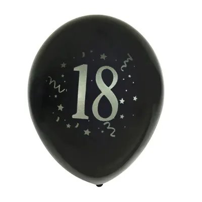 Ballons « 18 » imprimés, lot de 8 – 30 cm
