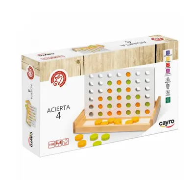Jeu de grille en bois aux pions orange et verts, dès 7 ans