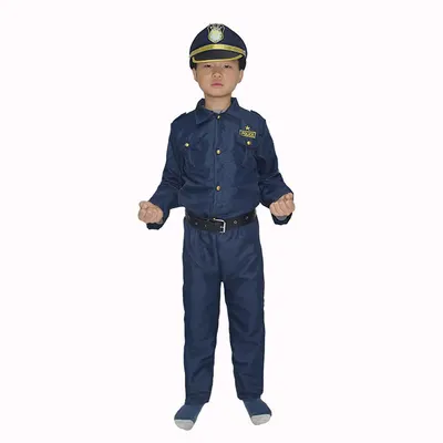 Tenue de policier bleu marine pour enfant avec ceinture