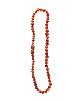 Collier bébé en ambre brun, perles baroques et certificat