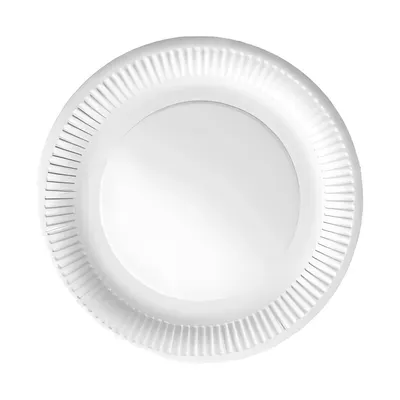Lot de 20 assiettes blanches rondes à bord plissé