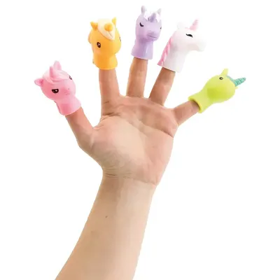 Marionnettes à doigts Licornes pastel, lot de 5 dès 10 mois