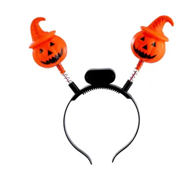Serre-tête d’Halloween aux deux citrouilles chapeautées