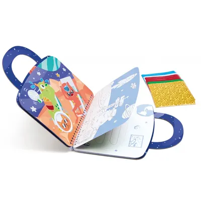 Coffret Créatif Espace Autocollants Feuilles Aluminium 3-6 ans