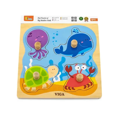 Puzzle Encastrement Créatures Marines Bois à Boutons