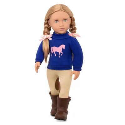Montana Faye, poupée de 46 cm aux tresses blondes