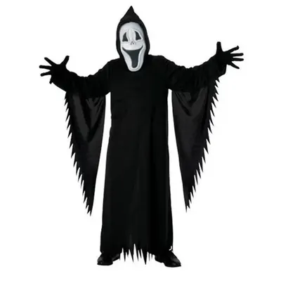 Costume de fantôme à capuche et masque blanc, 8-10 ans