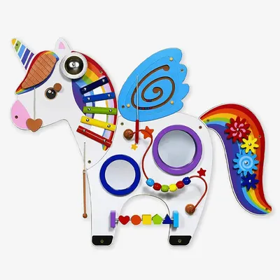 Panneau Mural Licorne 8 Activités Bois Viga Toys 18M+