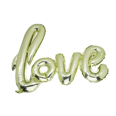 Mot LOVE en ballon aluminium doré pour vos célébrations