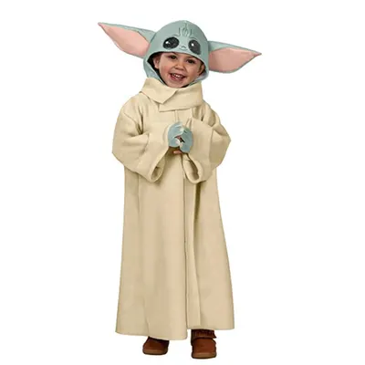Déguisement enfant Grogu, robe beige et chapeau vert