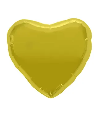 Cœur doré grand format : 50 ballons aluminium de 45 cm