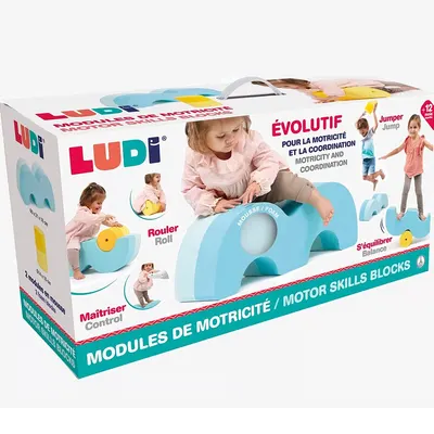 Set Éveil Moteur Mousse 2 Modules Bleu Jaune 12M+