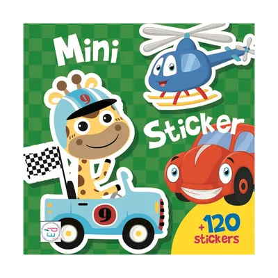 Petit livre de stickers voitures, hélicoptère et girafe