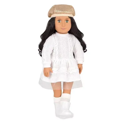 Talita, poupée 46 cm à la robe blanche et au chapeau doré