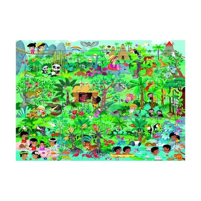 Scène de jungle à reconstituer – puzzle 48 pièces