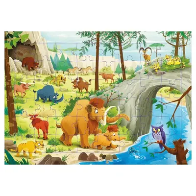 Le troupeau des temps anciens : puzzle 48 pièces avec poster