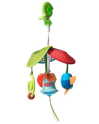 Mobile pliable à pince avec hochet, miroir et clochette