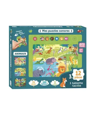 Coffret animaux interactif : trois puzzles sonores