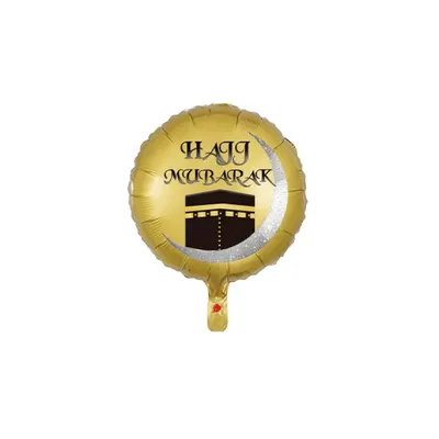 Ballon doré du Hajj avec croissant et Kaaba, 45 cm