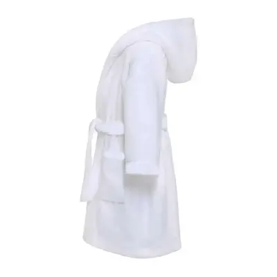 Peignoir Enfant Éponge Blanc avec Capuche 5-12 ans