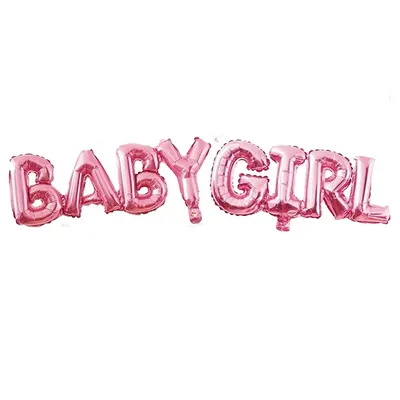 Bannière rose Baby Girl pour fête de naissance