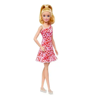 Barbie Fashionistas en robe blanche à fleurs rouges, dès 3 ans