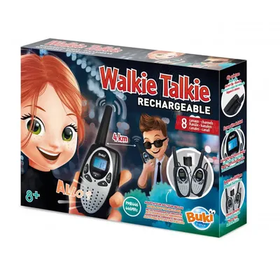 Talkies-walkies rechargeables Buki, 8 canaux et portée de 4 km