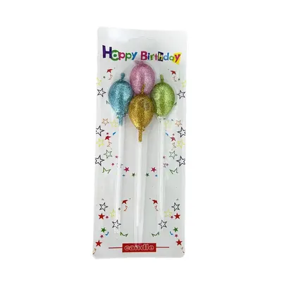 Lot de 4 bougies ballon scintillantes pour gâteau