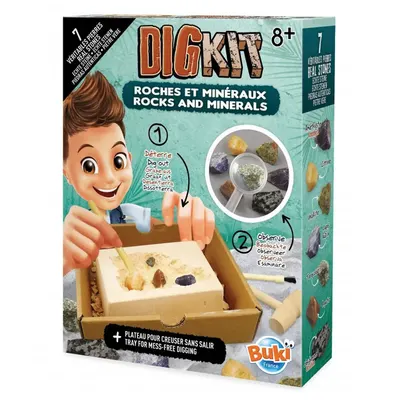 Kit d’exploration des roches et minéraux Buki 8+