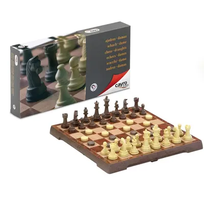 Jeu de voyage pliable échecs et dames, dès 7 ans