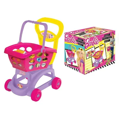 Barbie au marché : chariot rose à panier amovible, dès 3 ans
