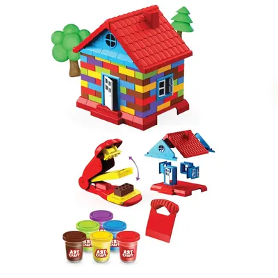 Maison en pâte à modeler à construire, 6 couleurs, dès 3 ans