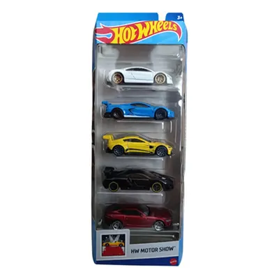 Coffret HW Motor Show Hot Wheels avec cinq voitures